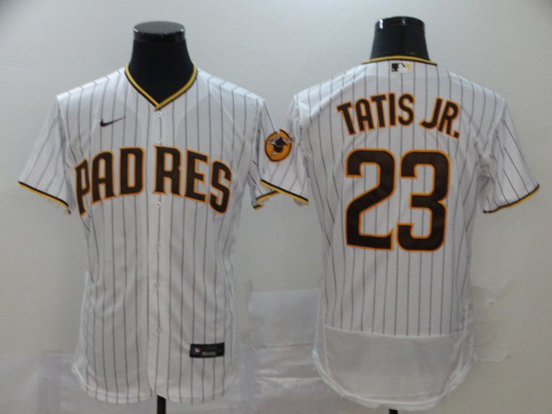 Men San Diego Padres #23 Tatis jr White stripes Nike Elite MLB Jerseys